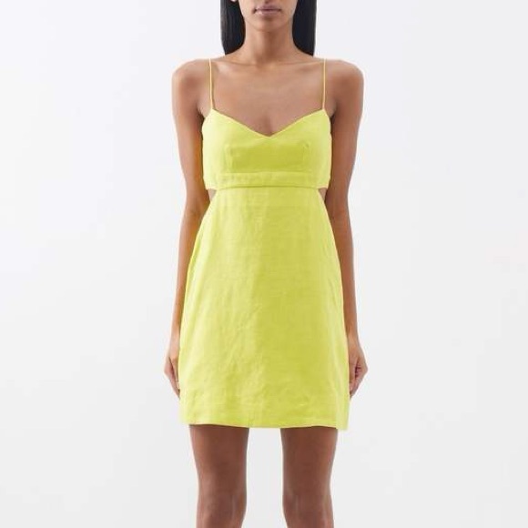 Saloni Bonnie Linen Mini Dress - Picture 4 of 9